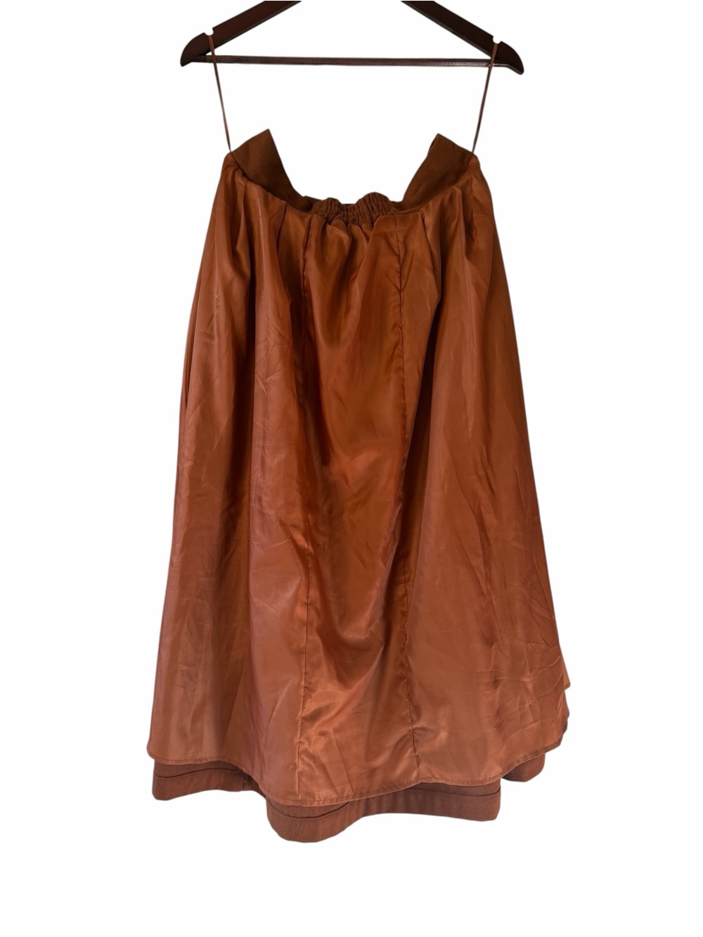 LinenNaive Naomi 33 Button Up High Waisted Wool Lined Skirt in Brick Brown Large - Picture 5 of 6